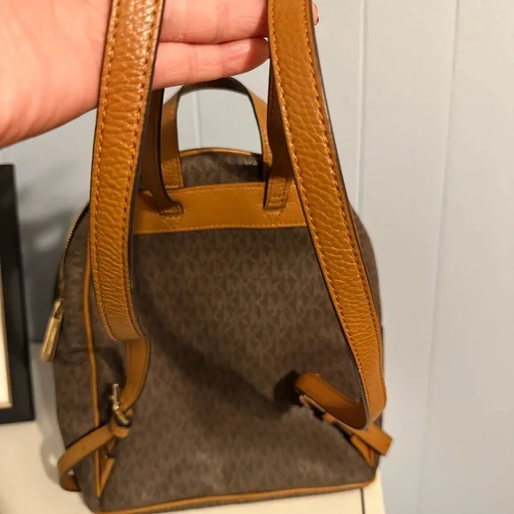 Michael Kors Monogram Brown and Tan Backpack - Picture 2 of 3